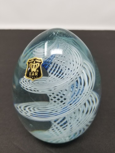 Vintage glass egg paperweight - glass,