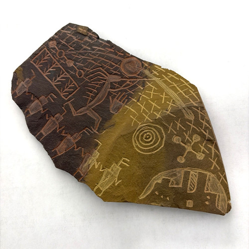 Vintage engraved stone carving - engraved,