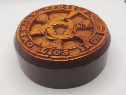 Vtg large wooden - wooden, paperweight